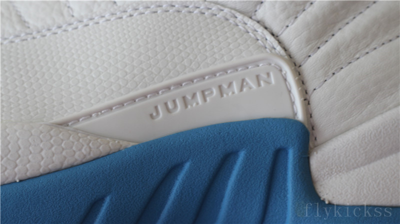 Authentic Air Jordan 12 Melo White University Blue